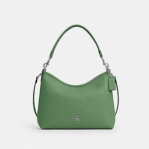 Coach Green Pebble Leather Hobo Shoulder Bag